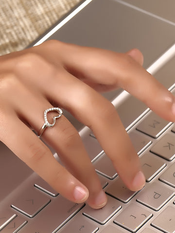 sterling silver heart shaped ring