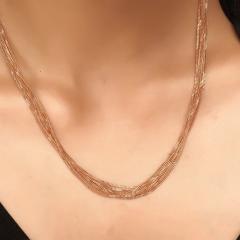 Rose Gold Multi Layered Bunch Chain