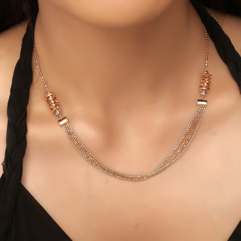 Bunch of three layered beads rose gold chain