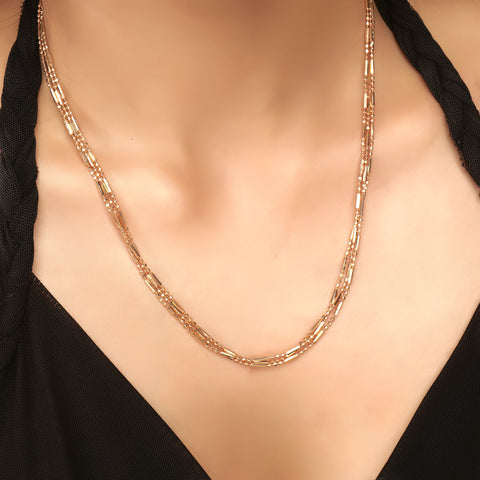 Three Layered Bib Rose Gold Chain