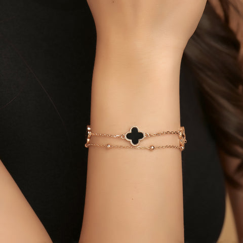 Rose gold flower bracelet
