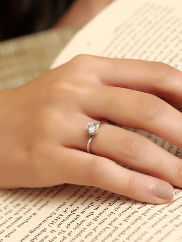 High Set Adjustable Silver Proposal Ring