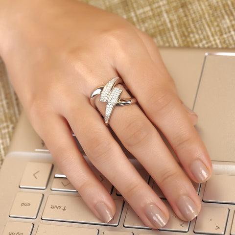 Silver Cocktail Design Ring for Women