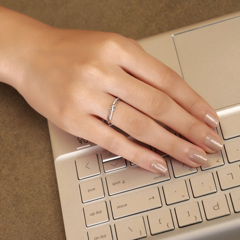 Twin Tied Silver Ring With Adjustable Size